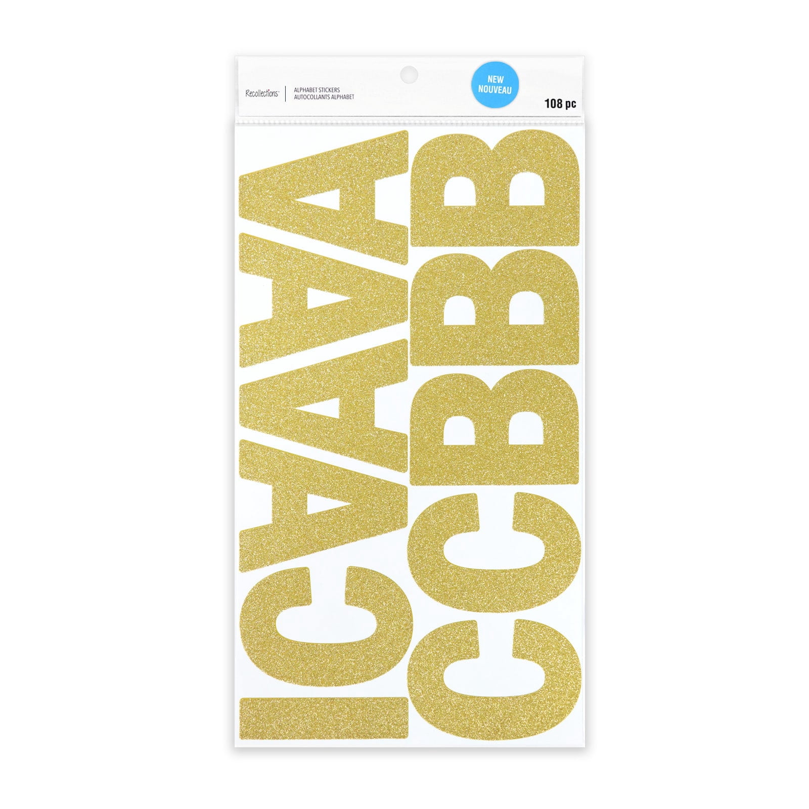 Recollections Gold Glitter Alphabet Stickers, 12 Pack