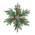 thumbnail image 2 of Suncoda Christmas Wreath, 22 Inch Artificial Christmas Snowflake Christmas Wreath Decorated with Pinecones Red Cones, Christmas Ornament, 2 of 6