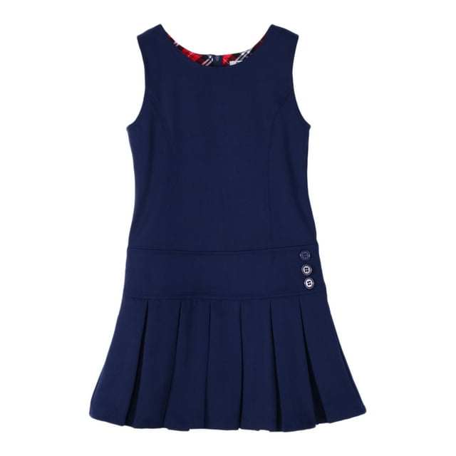 Bienzoe Girl's Stretchy Pleated Hem School Uniforms Jumper Navy 14
