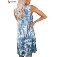 thumbnail image 3 of Spencer Women's Sleeveless Tie Dye Sundress Crew Neck Summer Casual T-Shirt Dresses, 3 of 8