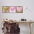 thumbnail image 2 of Stupell Industries Glam Paint Drip Hearts Design Pink Gold Shapes Framed Wall Art Design by Lindsay Rodgers, 3 Piece, 12" x 12", Black Framed, 2 of 5