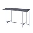 thumbnail image 1 of Benzara BM204502 Contemporary Marble Top Sofa Table with Trestle Base, Gray & Silver, 1 of 2
