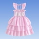 thumbnail image 5 of Vestido de Pascua Púrpura Niñas Conejo Ahumado Vestido en Capas sin Mangas para Fiestas de Cumpleaños de Pascua Verano Casual, 5 of 5