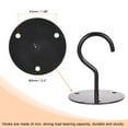 thumbnail image 3 of Uxcell Ceiling Hooks Wall Mounted 65mm Round Plate Iron Black 2Pack, 3 of 5