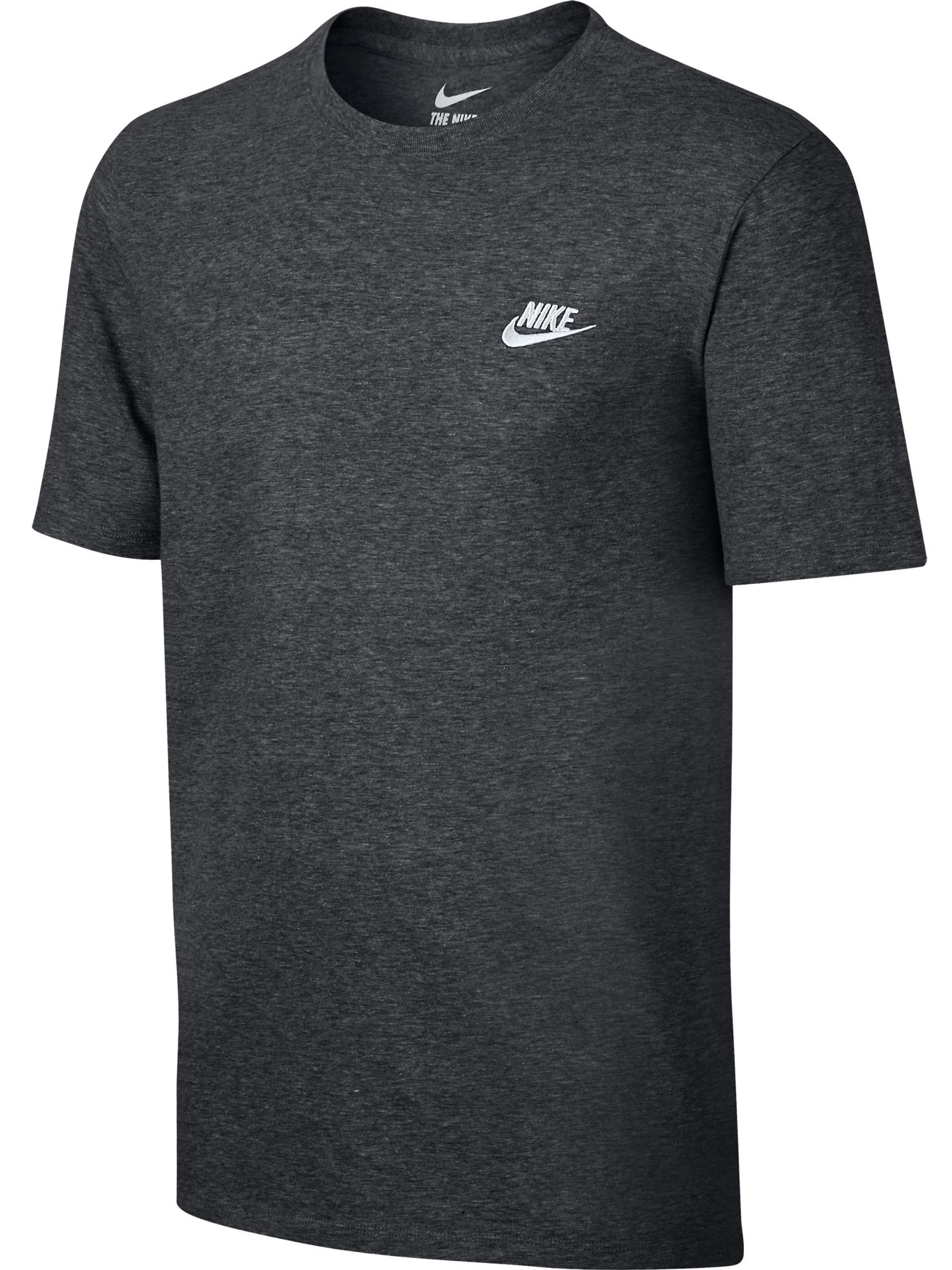 padre invadir Para aumentar Nike Men's Embroidered Swoosh T-Shirt Charcoal Heather/White 827021-071 -  Walmart.com