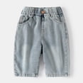 thumbnail image 5 of Kids Boy Jean Shorts Classic Wide Leg Jorts with Pockets Boy Shorts Size 8-10 Years, 5 of 6