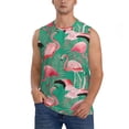 thumbnail image 1 of Fotbe Tropical Flamingo Men's Camiseta sin Mangas Estampada para Hombres, Playera Casual para Gimnasio, Entrenamiento, Playa-XX-Large, 1 of 7