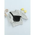 thumbnail image 3 of Qiylii Boy's Round Collar Thick Tops, Full Sleeve Front Fake Bag Sweatshirt, 3 of 8