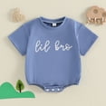 thumbnail image 2 of Baby Boys' Bodysuits Exquisite Letter Print Short Sleeve Crew Neck Embroidery Bodysuit Summer Outdoor Daily Outfit, 2 of 4