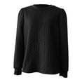 thumbnail image 4 of Baqcunre Women's Womens Tops,Puff Long Sleeve Sweatshirts Crewneck Loose Pullover Tops,Shirts for Women Going Out Tops for Women Tops for Women Trendy Black Tops Size L, 4 of 4