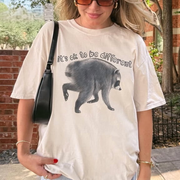 It's OK to be Different Jimothy Raccoon Shirt, Viral Internet Meme T-shirt, Animal Humor