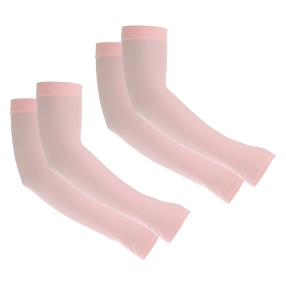 Uxcell 2 pares de mangas para brazos, protección solar, mangas de enfriamiento con agujero para el pulgar para deportes y senderismo, rosa