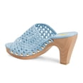 thumbnail image 4 of FSJ Women Platform Chunky Heel Sandals Braided Open Toe Slip On Wide Band Wooden Block Mules Shoes Size 10 Blue, 4 of 4