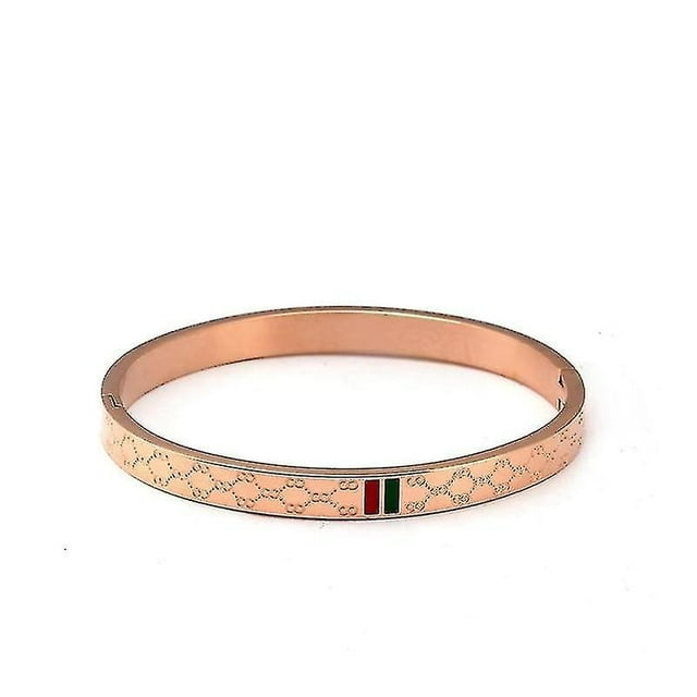 Brazaletes Love Brazles de acero inoxidable para mujer, oro rosa, 6 mm