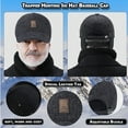 thumbnail image 3 of Men Adjustable Autumn Winter Hat Outdoor Thick Warm Earmuffs Baseball Cap, 3 of 11