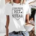 thumbnail image 1 of Fiudx Camisas de Mujer Mujer Casual Verano Impresión Manga Corta Cuello Redondo Suelta Camiseta Blusa Tops, 1 of 5