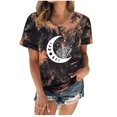 thumbnail image 1 of Camiseta con estampado de sol y luna para mujer, camiseta de manga corta con cuello redondo, camiseta informal divertida y bonita para chica adolescente OAVQHLG3B Store  lin121212, 1 of 4