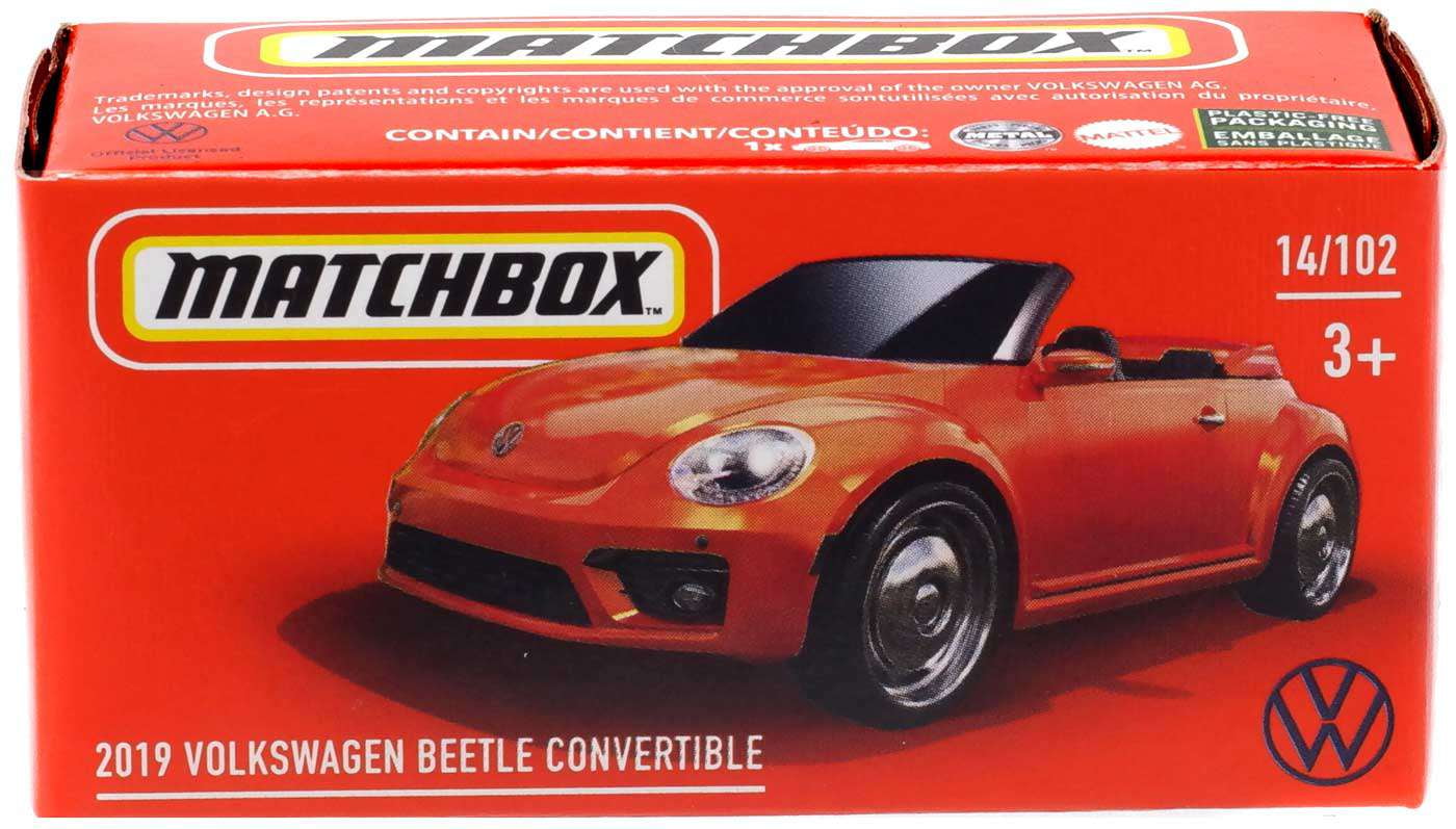 Matchbox Power Grabs 2019 Volkswagen Beetle Convertible Diecast Car