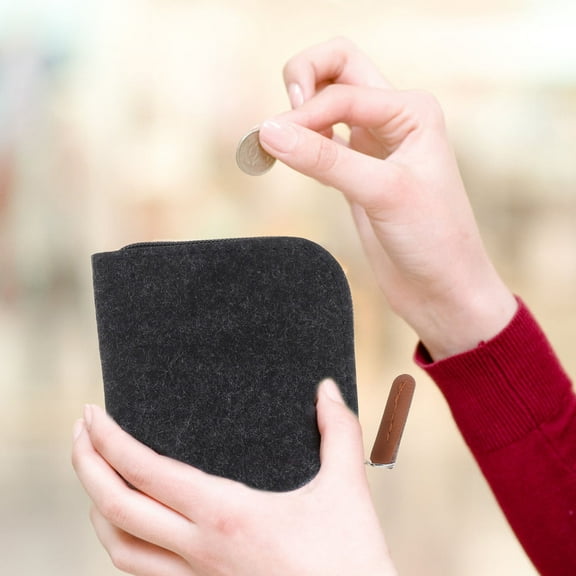 OUNONA  4 Pcs Zippered Storage Bag Felt Coin Small Pouch Cute Wallet Mini Bags