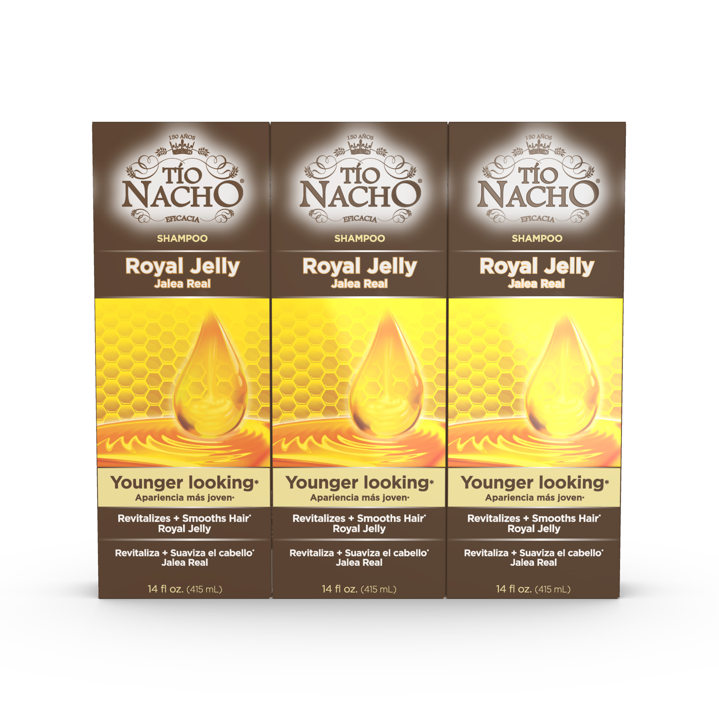 Tio Nacho Younger Looking Shampoo with Royal Jelly, Value 3 Pack, 14 oz