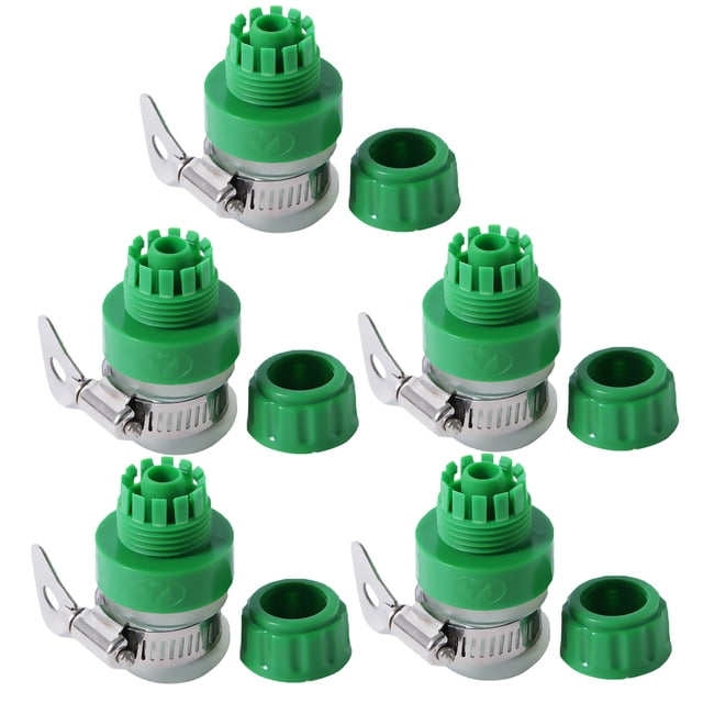 MasteelfCA 5pcs 1/2 Inch Car Wash Connector Tap Connectors Garden Hose Faucet Plastic Quick Connector (Green)