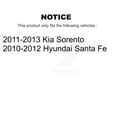 thumbnail image 2 of Transit Auto Front Rear Ceramic Pads and Disc Brake Rotors Kit for Car Hyundai Santa Fe Kia Sorento K8A-107426, 2 of 11