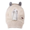 thumbnail image 2 of Dog Ear Muffs Noise Protection with Ear Warmth - Knitted Hat Size 14.96x9.45 Inches (Beige), 2 of 7