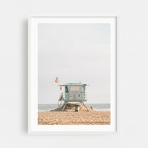 Lifeguard, HB 02 - Huntington Beach California Photography White Framed Wall Art Print 20 x 30 inches