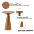 thumbnail image 5 of COZAYH Farmhouse Pedestal End Table Round Martini Table Wood Plant Stand Rustic Small Drink Table for Living Room, Bedroom, Walnut, 5 of 6