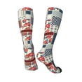 thumbnail image 4 of Easygdp Patchwork In Country Style Soccer Socks Sport Knee High Socks Calf Compression Athletic Socks for Men and Women, 4 of 9