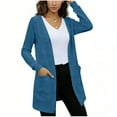 thumbnail image 4 of ClodeEU Women's Casual Long Cardigan Sweaters ,Lightweight Long Sleeve Soft Open Front With Pockets Blue,Womens Plus L, 4 of 6
