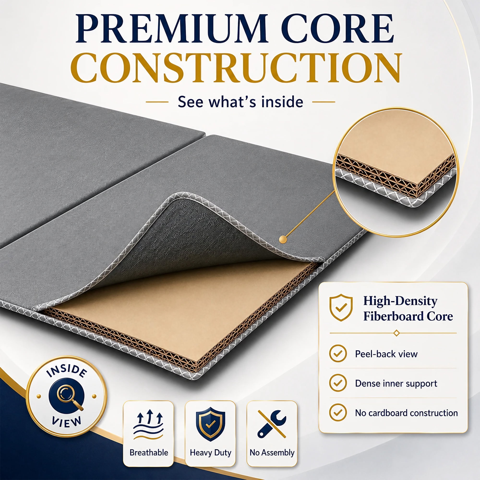 Continental Sleep, 15mm Bunkie Board King 76x80, Heavy Duty Under Mattress Support, Low Profile Bed Support Board for Slatted bed frame, No Box Spring Needed, Noise Free, Non-Slip