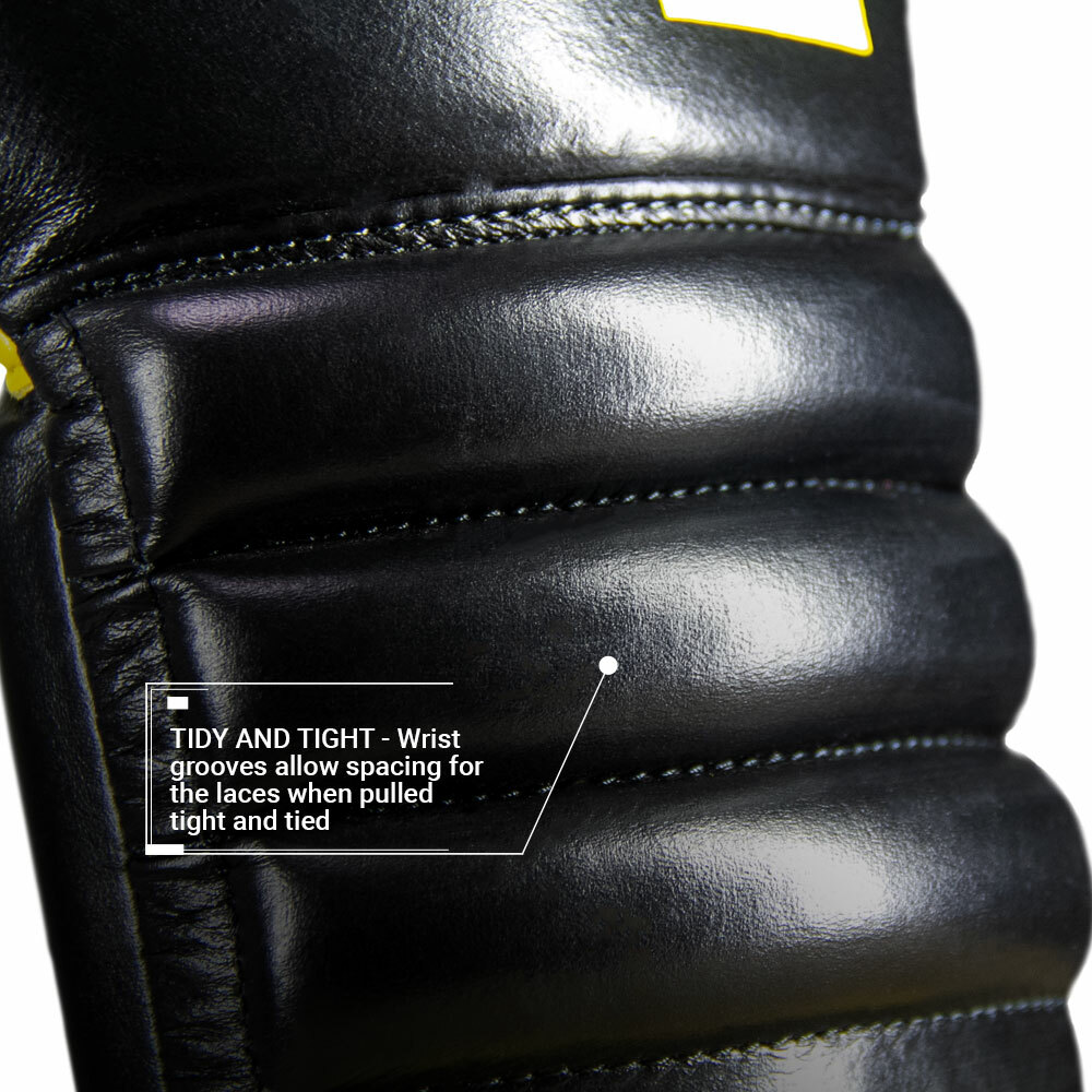 S4 Sentinel Lace Pro Leather Gel Boxing Gloves - Vintage Black