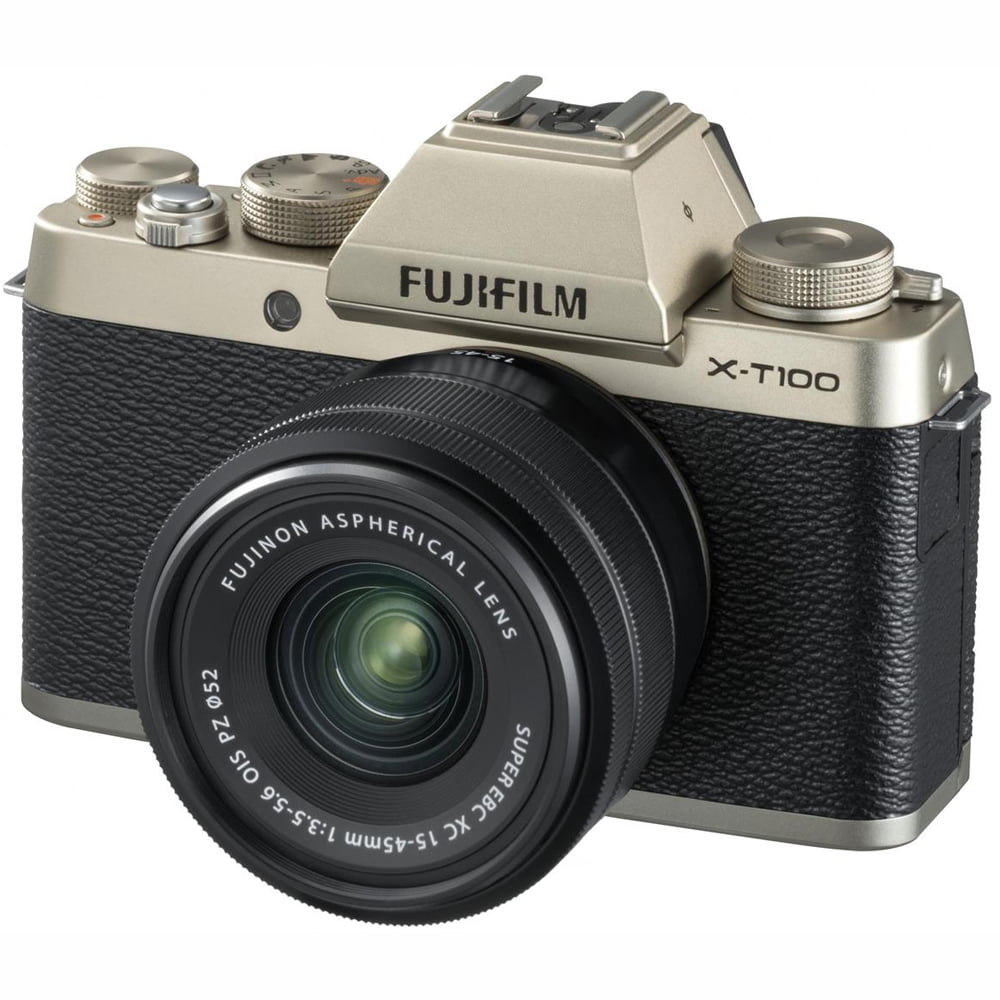 Fujifilm X-T100 Mirrorless Digital Camera with XC15-45mm Lens - Gold