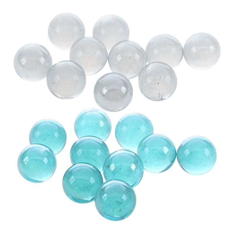 Light Blue Turquoise Clear Glass Marbles 5/8" 1 Pound Round Decorative ~ NEW 