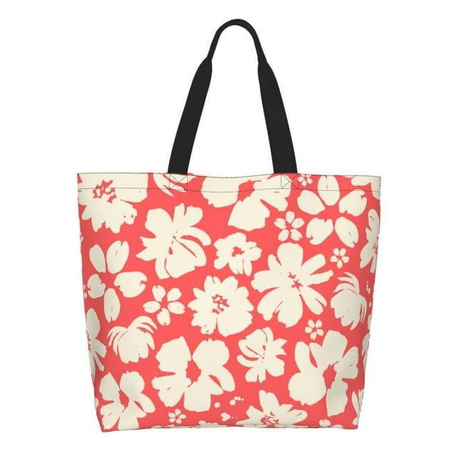Disketp Beige Flowers Bolsa Tote Estampada para Mujer, Bolso de Hombro y de Mano para Compras y Viajes