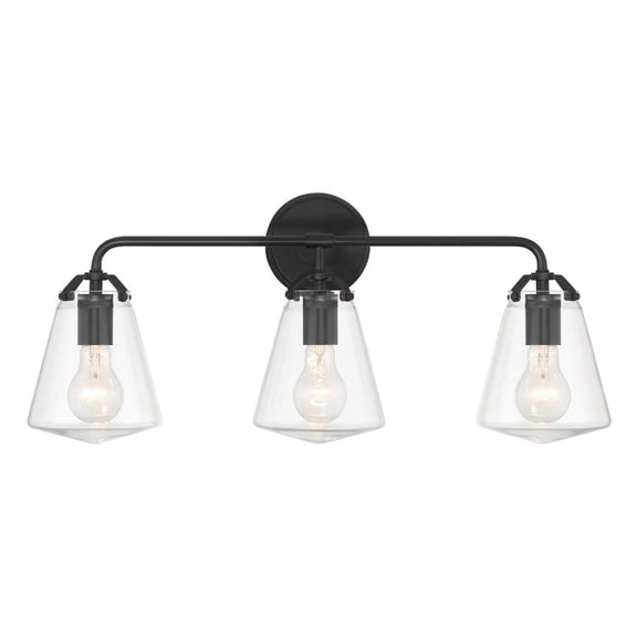 VSS-7013-MK Crystorama Lighting Voss - 3 Light Bath Vanity-11.25 Inch Tall and 25 Inch Wide-Matte Black Finish
