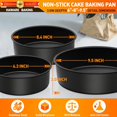 thumbnail image 3 of HaWare 3 Size Nonstick Round Cake Pan Set, Stainless Steel Core, 6" 8" 9.5 inch Cheesecake Pan, Wedding Cake, Non-Toxic, 3 of 7