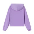 thumbnail image 5 of HAOTAGS Cropped Hoodie for Girls(3-15), Casual Long Sleeve Hooded Sweatshirts Sport Pullover Tops Purple 5 Years, 5 of 10