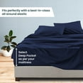 thumbnail image 5 of 900 Thread Count 100% Egyptian Cotton 4-Piece Bed Sheet Set (1 Flat, 1 Fitted Sheet, 2 Pillow Covers) 18 Inches Deep Pocket Size Twin Color Navy Blue Solid, 5 of 6