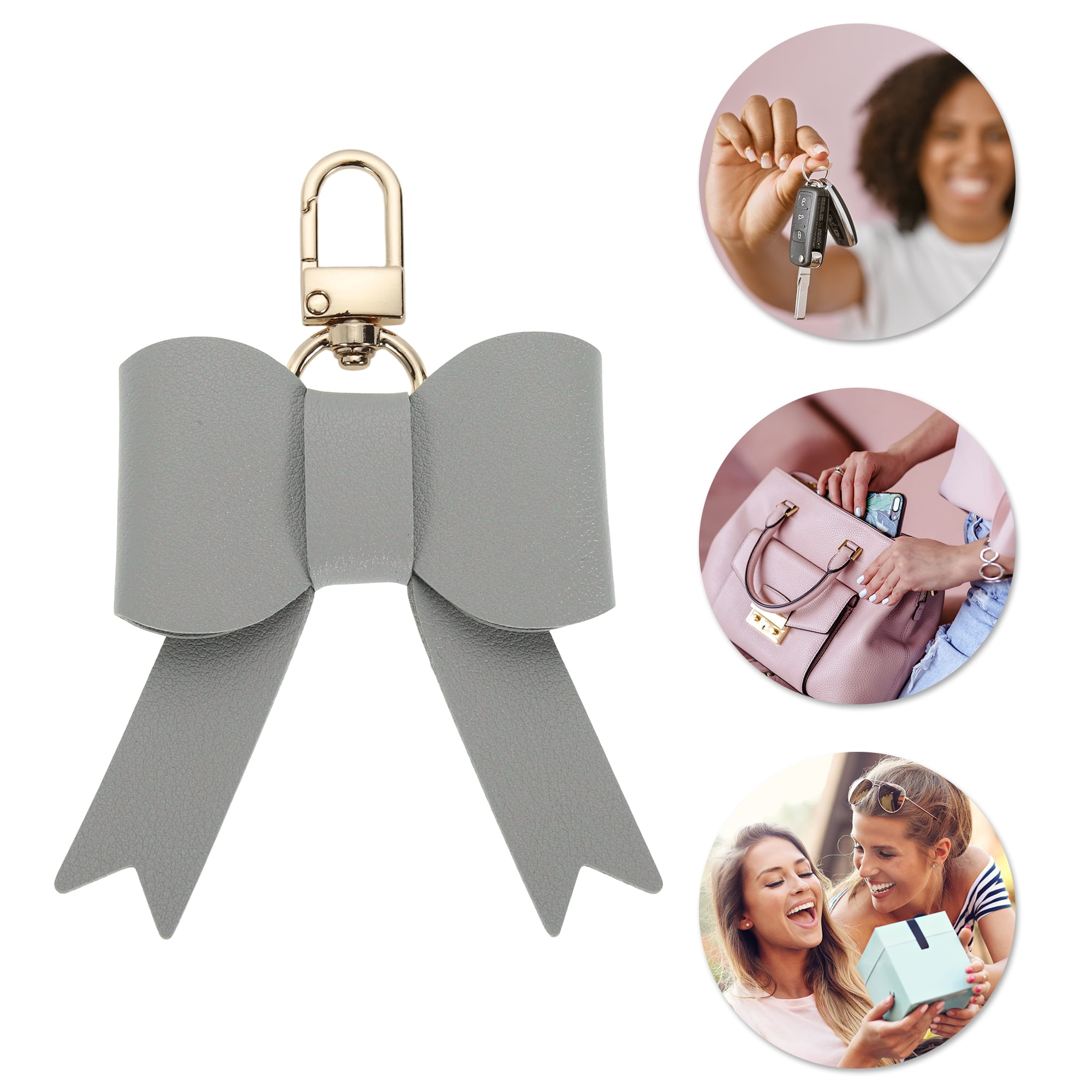 Unique Bargains Colorful Bow Handbag Charms for Gifts And Accessories Light Gray