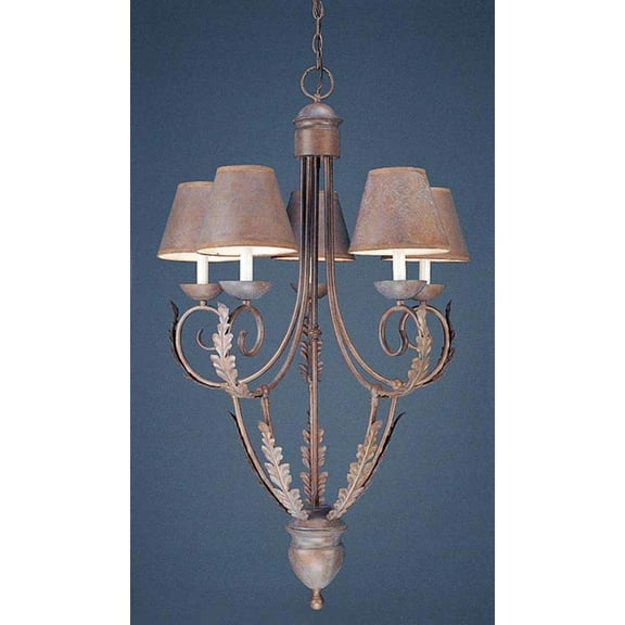 Volume Lighting V3295 Rylos 5 Light 1 Tier Chandelier - Prairie Rock