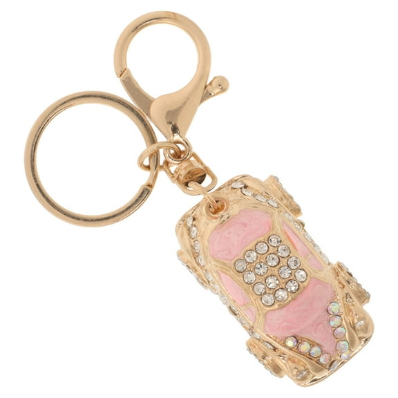 GOOHOCHY Pink Rhinestone Keychain Decorative Hanging Accessory for Gifts and Car Keys Small Size