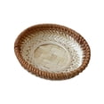 thumbnail image 1 of Bandeja de bambú para servir fruta, Bandeja de postres, cesta de desayuno, bandeja de cena, cesta de mimbre, bandeja de frutas secas para dormitorio, 13 cm x 3 cm, 1 of 9