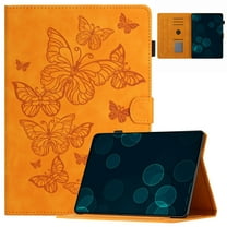 Dteck Case for iPad Air (3rd Generation) 10.5" 2019 / iPad Pro 10.5" 2017 Case, Embossed Butterfly PU Leather Slim Fit Folio Stand Cover with Auto Wake/Sleep,Yellow