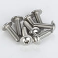 thumbnail image 5 of M6-1.0 X 12 Mm Tornillos De Cabeza De Botón Con Brida Acero Inoxidable 18-8 (304) Acabado Brillante Rosca Completa Allen Socket Drive 25 Pcs, 5 of 5