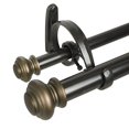 thumbnail image 1 of Beme International Decopolitan 1-Inch Urn Telescoping Double Drapery Rod Set, 72 to 144-Inch, Brown, 1 of 1