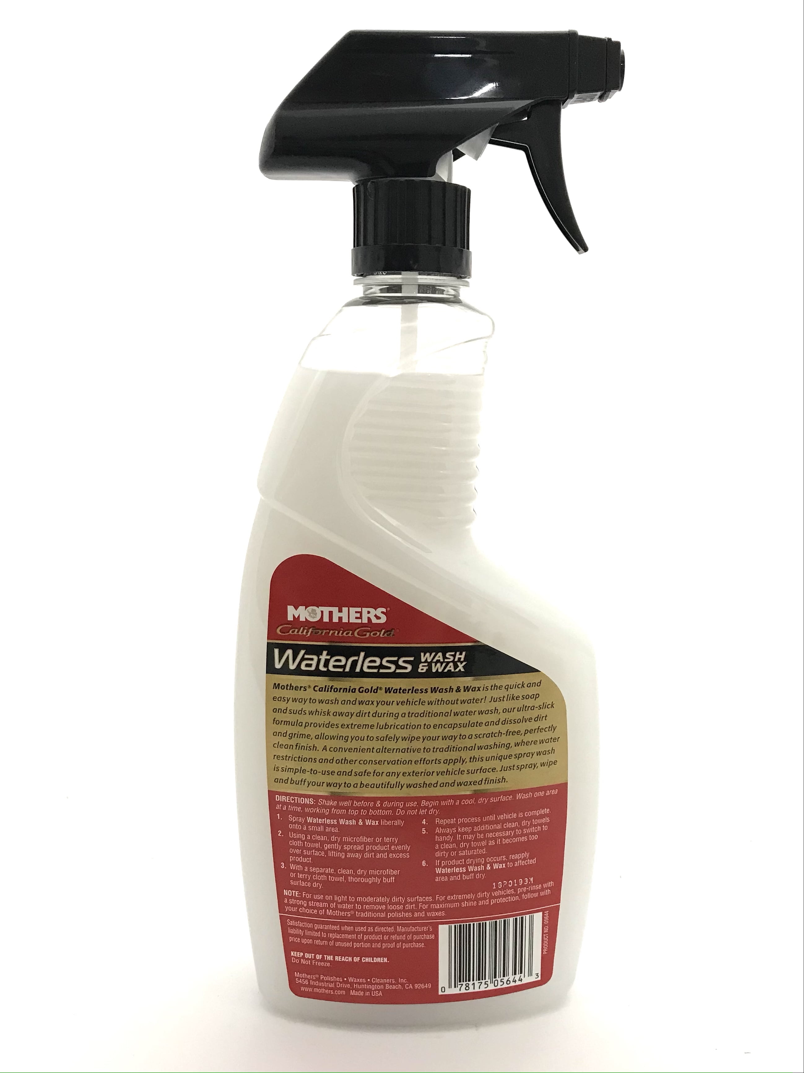 Mothers 05644/155200 California Gold Waterless Wash & Wax 24 oz. and Microfiber Ultra-Soft Polishing Cloth