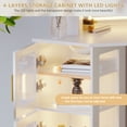 thumbnail image 5 of LVSOMT Makeup Vanity Desk with 3 Lighting Options, Dressing Table with Charging Station, Vanity Set with 4 Cabinets, Shelves and Stool, Corner Vanity for Women Girls, White, 5 of 8