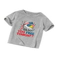 thumbnail image 1 of T-shirt d'Été pour Papa et Fils Gris à Manches Courtes, Col Rond, Imprimé Lettres Hibou, Coupe Ample, 1 of 6